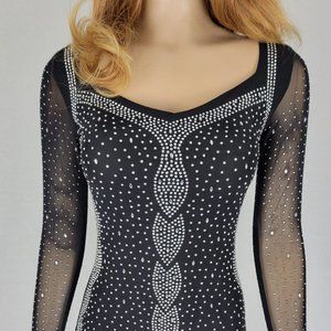 Black Long Sleeve Sequin Dress